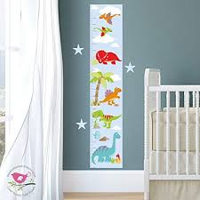 Dinosaur Height Chart Wall Sticker Amazon Co Uk Handmade
