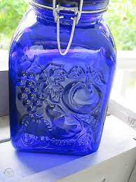 cobalt blue glass canister jars