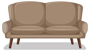 beige two seater sofa isolated on white