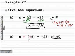 solve one step equations algebra 1