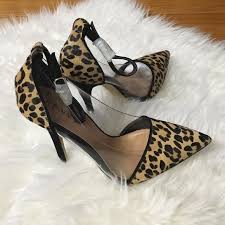 Renvy Leopard Heels Size 7 Leopard And Pvc On The Sides