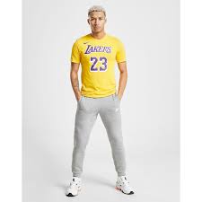 Los angeles lakers mens shirts and tees are stocked at fanatics. Nike Cotton Nba Los Angeles Lakers Lebron James 23 T Shirt In Yellow Purple Yellow For Men Lyst