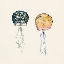 Glass Jellyfish Bells Coastal Decor