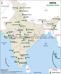 list of national parks in india map