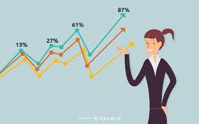Businesswoman Success Chart Illustration Vector Download