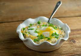 savory oatmeal with eggs