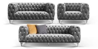 Antik vintage chesterfield leder sofa couch. Chesterfield 3 2 1 Sofa Samt Kristall Acryl Fusse Moebella24