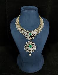 south indian diamond necklace with