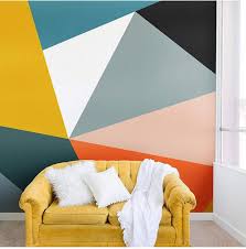 awesome geometric wall painting design