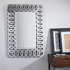Silver Patterned Rectangular Wall Mirror