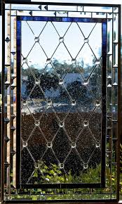 Diamond Grid Stained Glass Window Panel