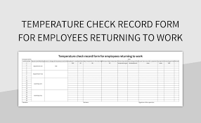 rature check record form for