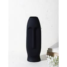 decor mart ceramic face vase black