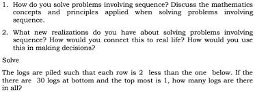 Solve Problems Involving Sequence