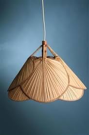 Pendant Light Shade Created From Palm Hand Fans Perfect For A Boho Or Tropical Feel Wood Lamp Shade Pendant Light Shades Diy Lamp Shade