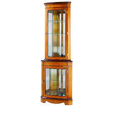 Flat Front Corner Display Cabinet With