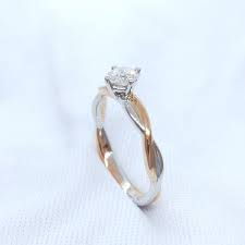 18k rose white gold diamond ring