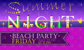 Summer Night Beach Party Inscription For Party Poster Stock Vector Image