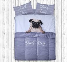 3d Daytime Pug Duvet Cover Bedding Set