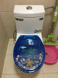 Blue Oval Toilet Seat Seas Resin