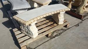 fancy curved concrete bench seat pots