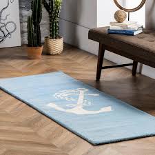 nuloom nautical anchor baby blue 2 ft