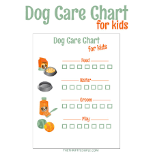 Free Printable Dog Care Chore Checklist Chart