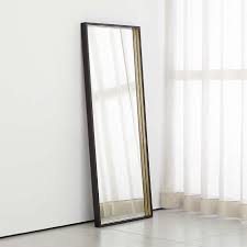 liam black frame floor mirror with
