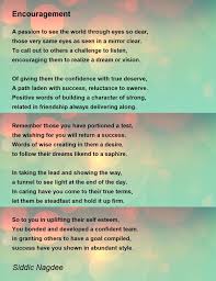 encouragement poem by siddic nagdee