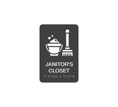 janitors closet braille sign get