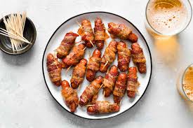 bacon wrapped sausages appetizer recipe