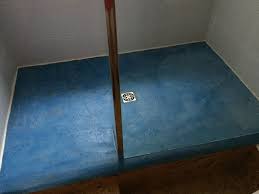 diy blue concrete shower floor update