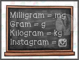 Fun Math Definition Poster Milligram Gram Kilogram Instagram Weight