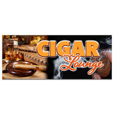 cigar lounge vinyl banner 5 feet wide