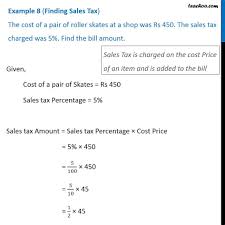 Example 8 Finding Sales Tax The Cost Of A Pair Of Roller
