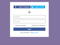 responsive flat purple login form