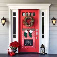 christmas fireplace door décor