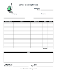 carpet cleaning invoice template
