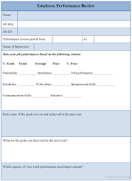 Employee Review Form Template Free Performance Evaluation