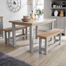 avon table and bench set grey big