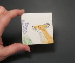 Feel free to explore, study and enjoy paintings with paintingvalley.com. Colored Pencil Tiny Art Small Mini Fox Pencil Painting Fox Drawing On Miniature Canvas Cute Fox And Purple Flowers Art Collectibles Pencil
