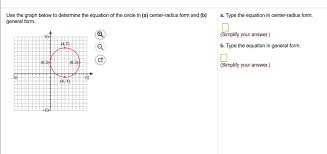 type the equation in center radius form