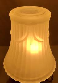 Vintage Ribbed Frosted Glass Glass Lamp