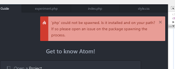 visual studio and atom cannot see php