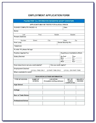 Employment Application Form Template Word Registration