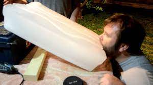 testing homemade ice luge you