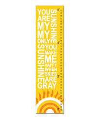 Finny And Zook Yellow Retro You Are My Sunshine Growth Chart