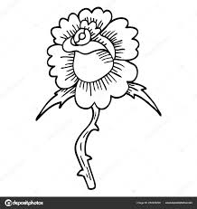 Kreslení čar Kreslených Růže Tetování Symbol Stock Vektor