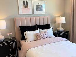 chanel inspired bedroom with