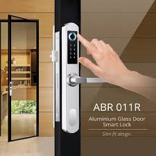 aluminium frame glass door smart lock